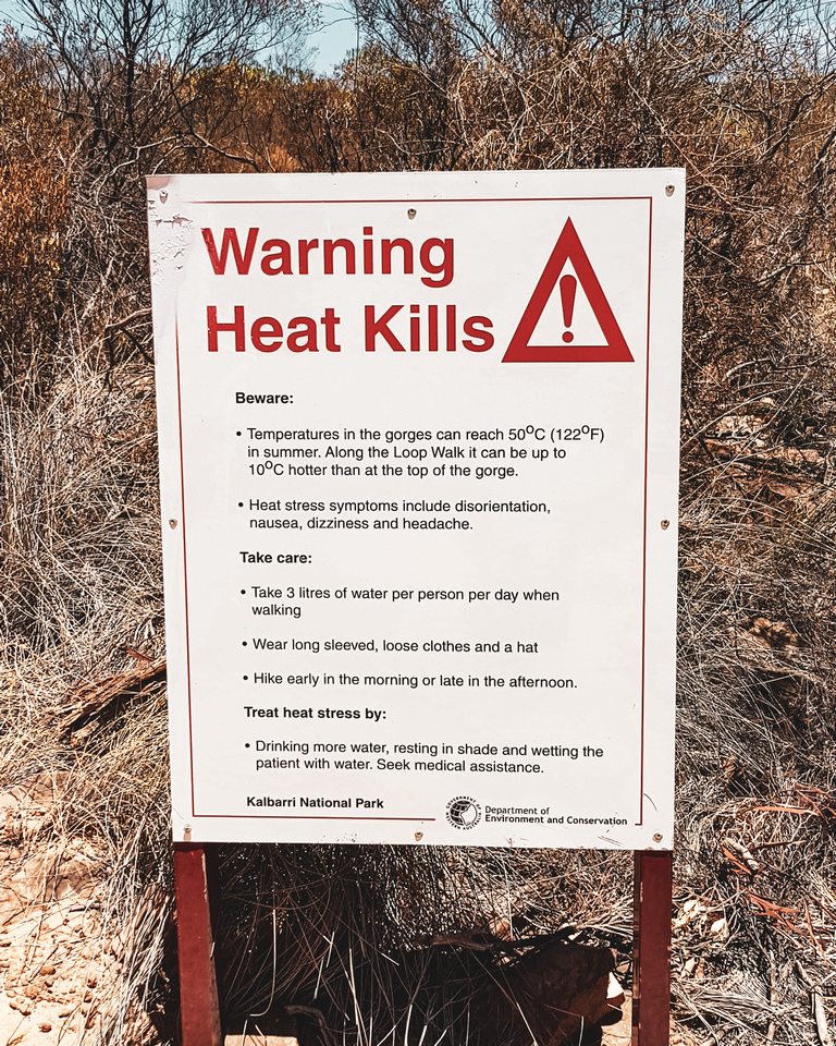 Reisezeit Kalbarri Nationalpark Hitze Gefahr